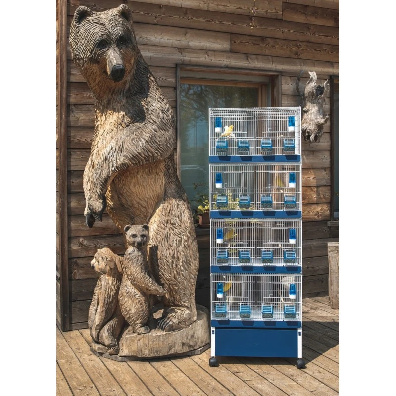 Ensemble De 4 Cages 60x33x33cm Avec Chariot ART.90 - Modèle Einstein - Italgabbie 1 Ensemble De 4 Cages 60x33x33cm Avec Chariot ART.90 - Modèle Einstein - Italgabbie