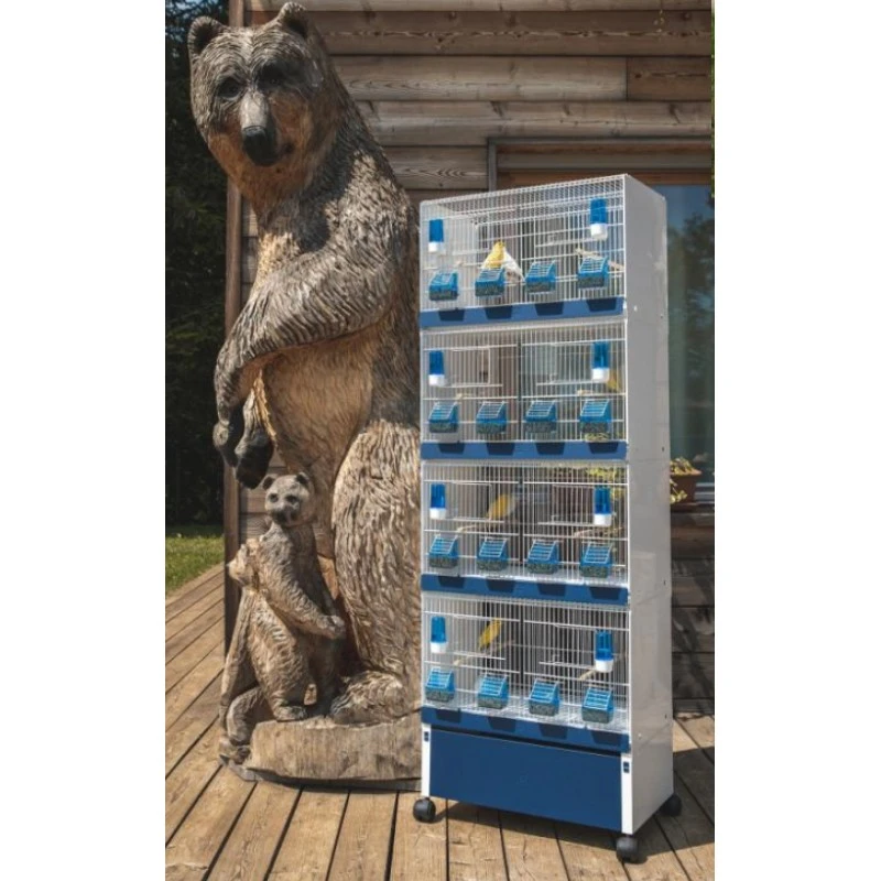 Ensemble De 4 Cages 60x33x33cm Avec Chariot ART.90 - Modèle Einstein - Italgabbie 4 Ensemble De 4 Cages 60x33x33cm Avec Chariot ART.90 - Modèle Einstein - Italgabbie – Image 4