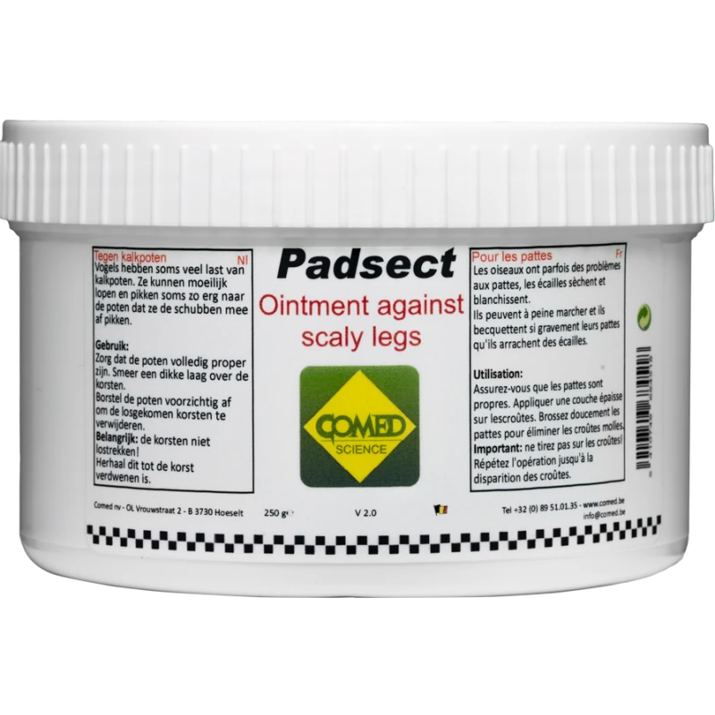 Padsect, Pommade Contre Les Pattes Croûteuses 250gr - Comed 1 Padsect, Pommade Contre Les Pattes Croûteuses 250gr - Comed