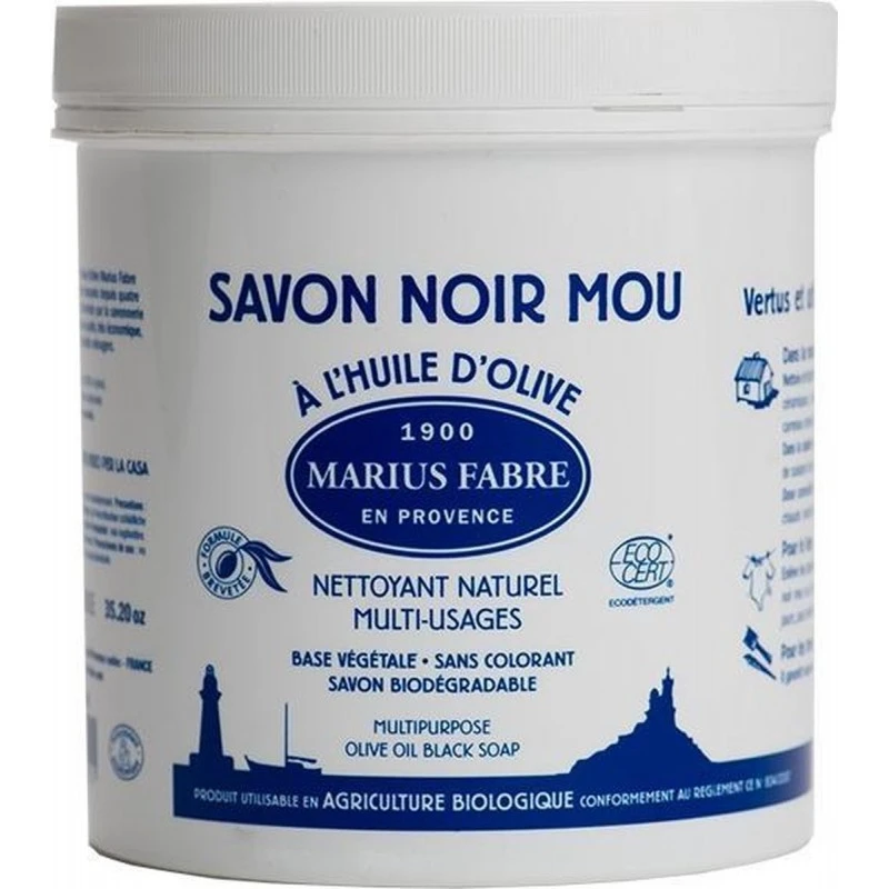 Pâte De Savon Noir En Pot De 1kg - Marius Fabre 1 Pâte De Savon Noir En Pot De 1kg - Marius Fabre